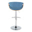 Curvo - Mid Century Modern Adjustable Barstool With Swivel With Rounded T Footrest (Set of 2)