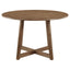 Guinea - 5 Piece Dining Set With Round Table And Upholstered Chairs - Walnut