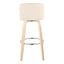 Toriano - Contemporary Fixed Height Barstool & Swivel With Round Footrest (Set of 2)