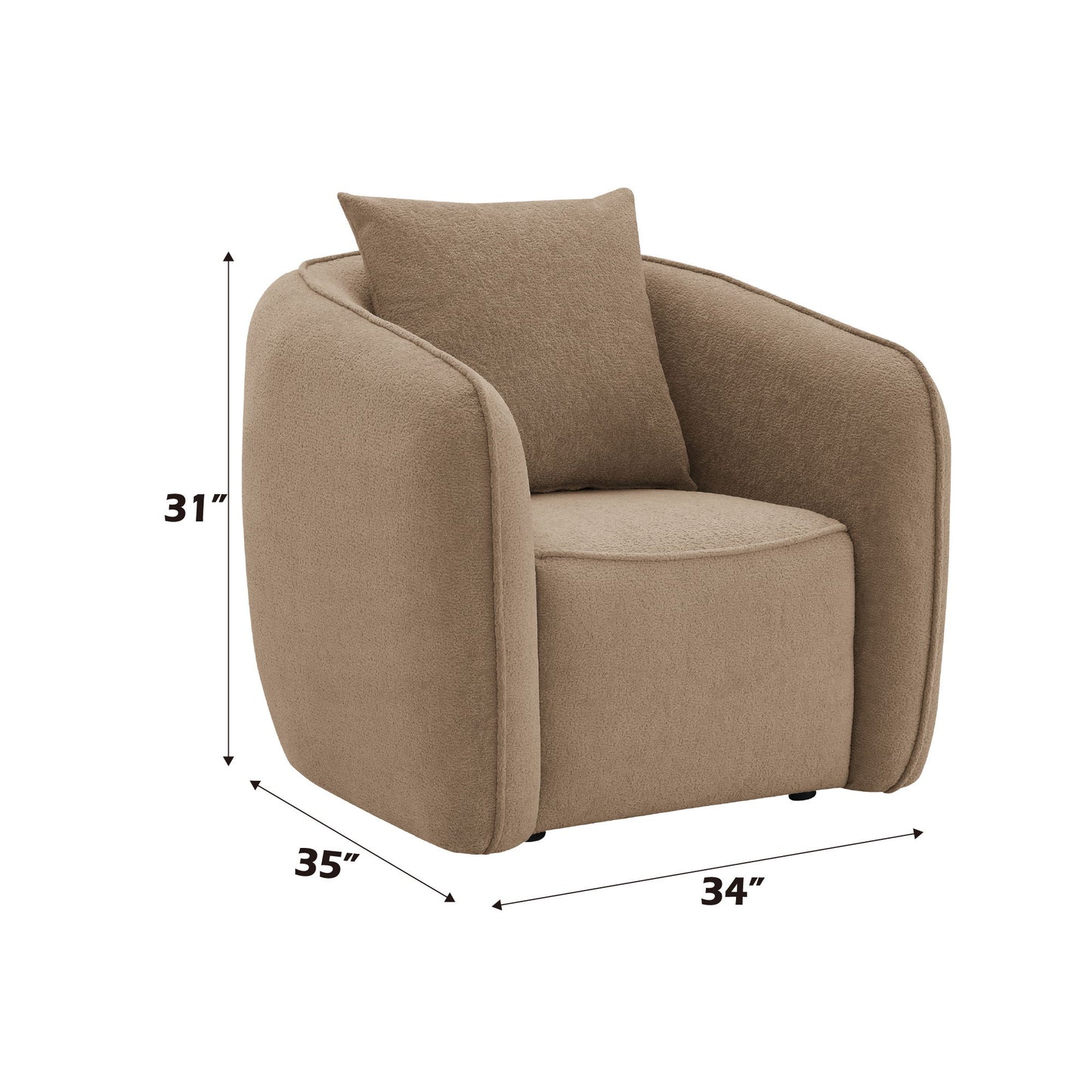 Keith - 3 Piece Living Room Set (Comes With Matching Color Toss Pillows)