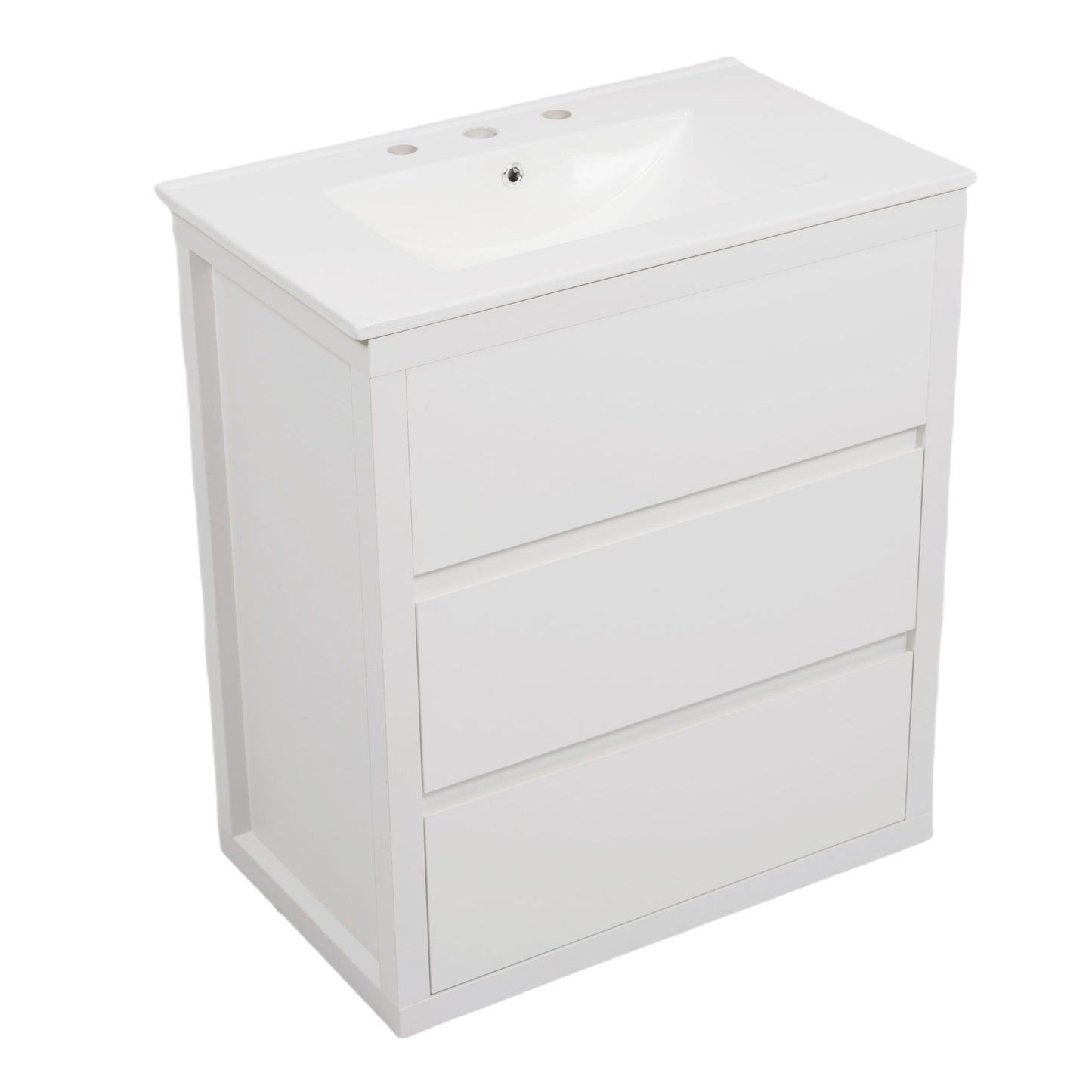 Double Sinks Bathroom Vanity Set With 2 Ceramic Basins