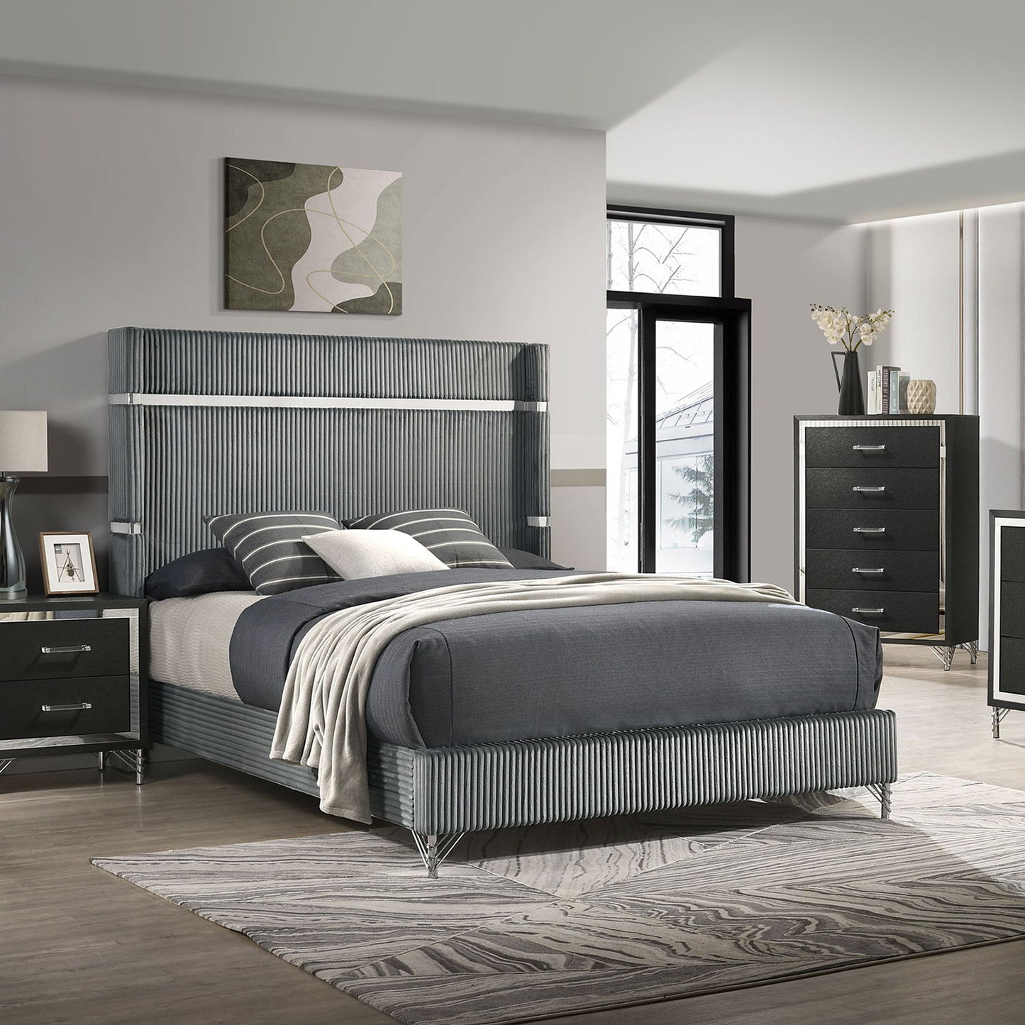 Malcolm - 2 Drawer Nightstand - Black
