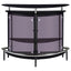 Strick & Bolton - Freestanding Glass Top Home Bar Wine Cabinet With Panels - Black