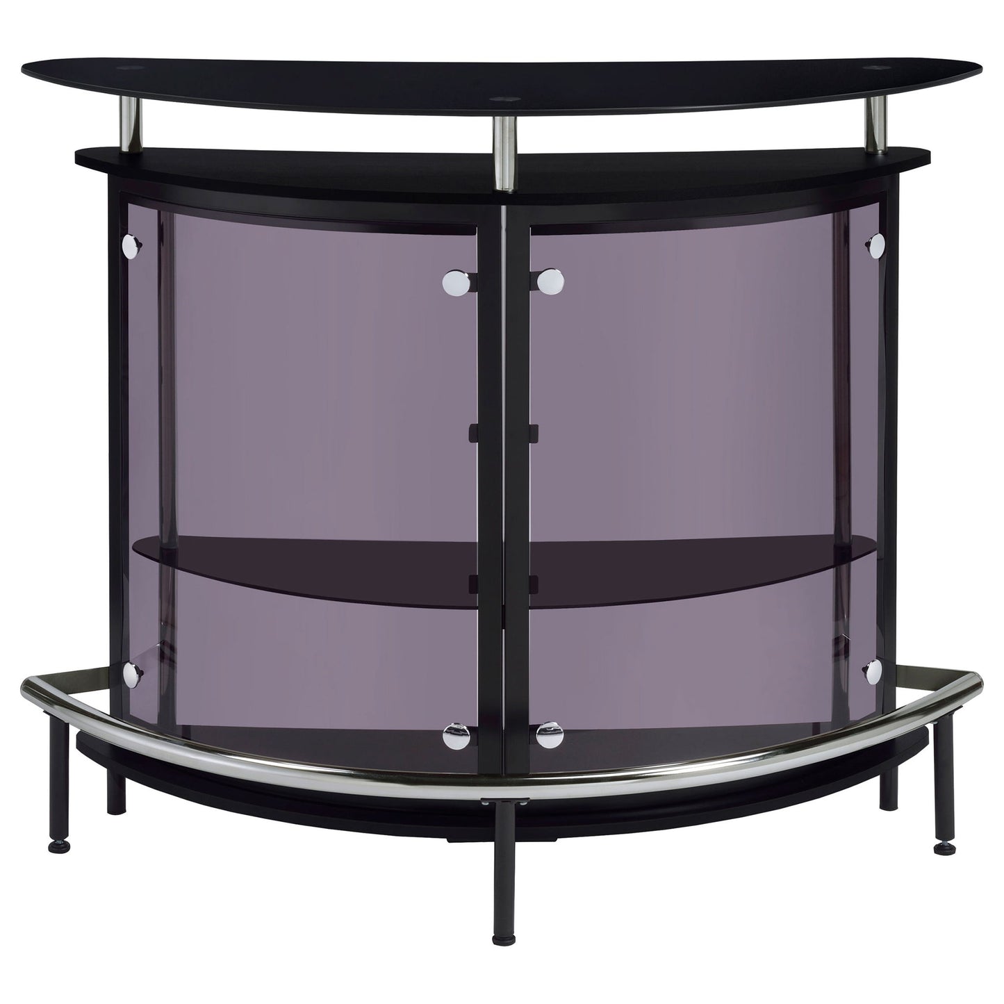 Strick & Bolton - Freestanding Glass Top Home Bar Wine Cabinet With Panels - Black
