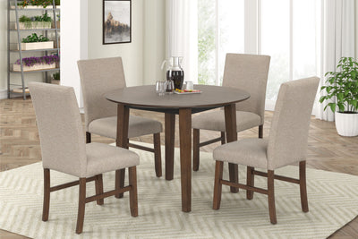 Hargrove - 5 Piece Set (42" Round Dining Table & 4 Chairs) - Brown / Beige