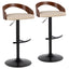 Grotto - Contemporary Adjustable Barstool With Swivel With Rounded T Footrest (Set of 2)
