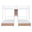 Triple Bunk Bed With Drawers, Multi-Functional Frame With Desks And Shelves In The Middle