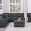 Hannah - Sectional Sofa With Ottoman - Dark Gray