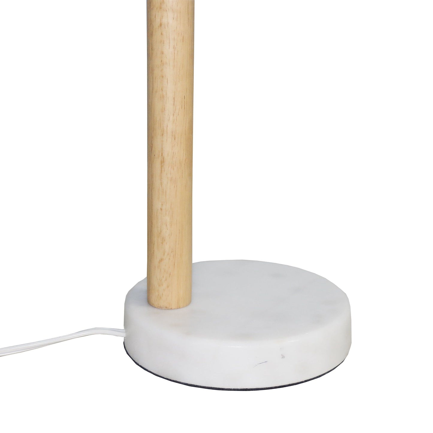 Bedside Table Lamp With Globe Lampshade - White