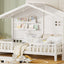House Bed With Shelves, Window And Sparkling Light Strip On The Roof