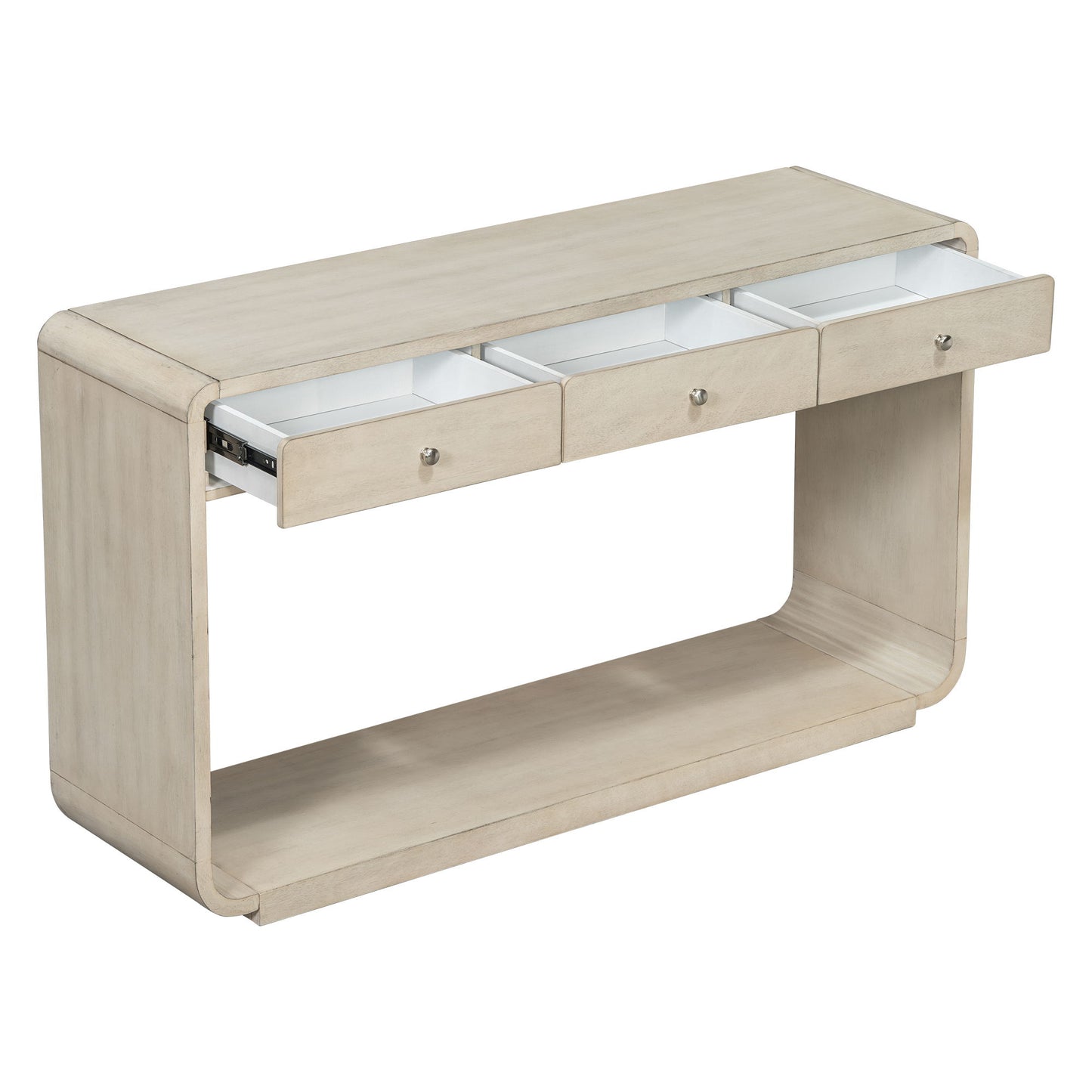 Console Table With 3 Drawers And Display Shelf