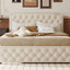 Upholstered Platform Bed With Trundle And 2 Sets Of USB Ports On Each Side, Fabric