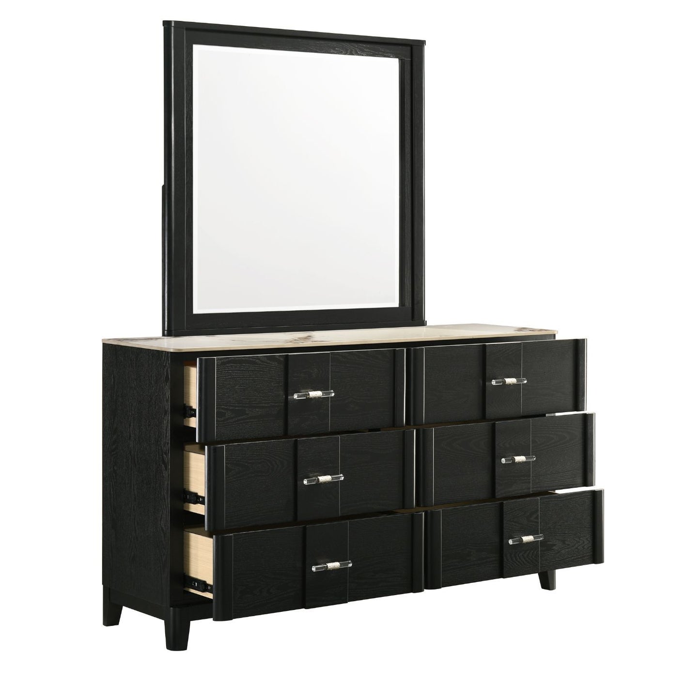 Opel - 6 Drawer Dresser - Black