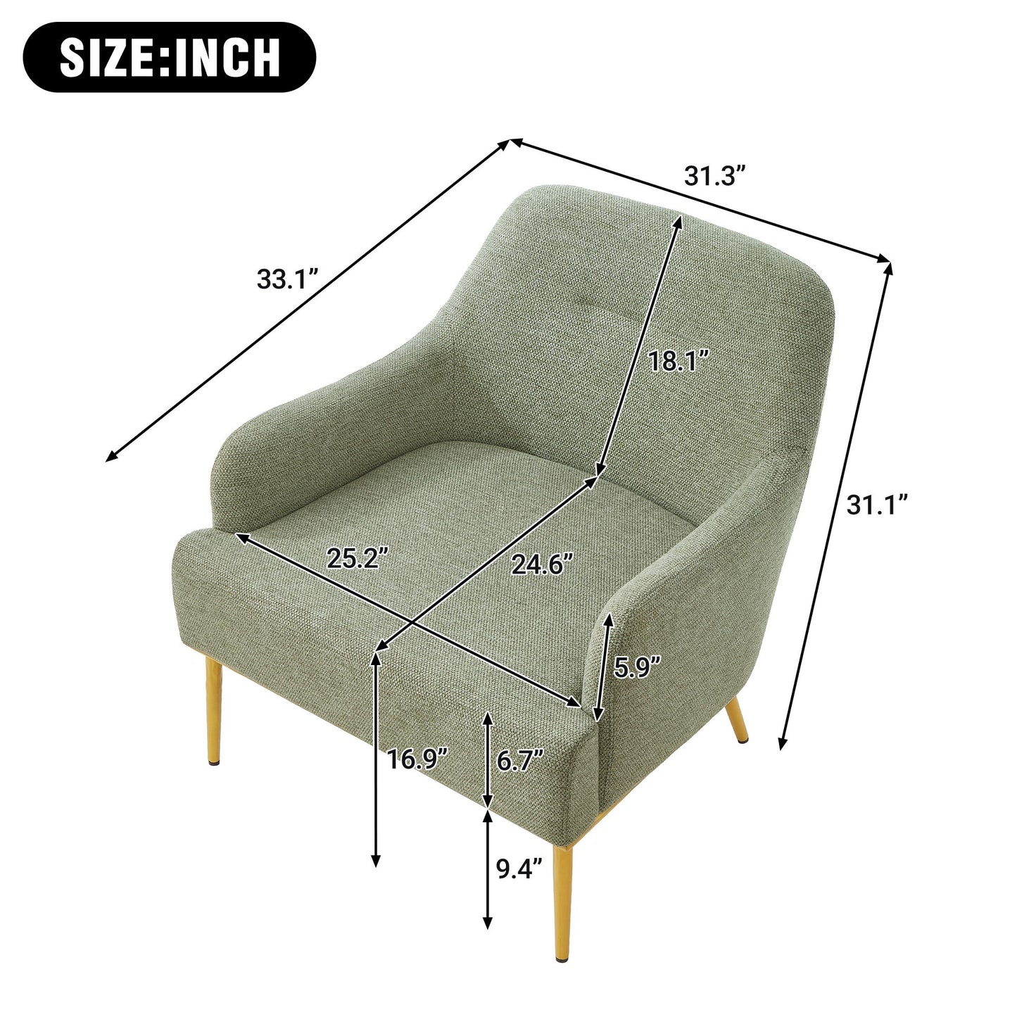 Modern Elegance Accent Chair With Curved Backrest