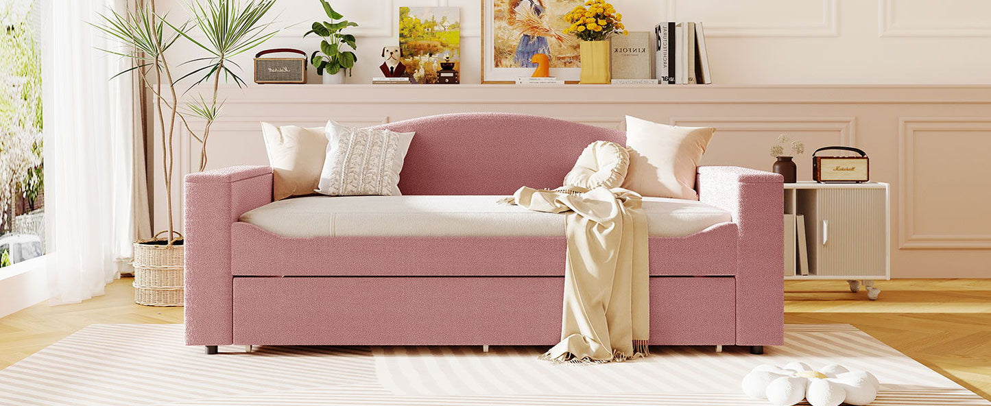 Upholstered Daybed With Storage Armrests, Trundle And Latest Integrated tooth Audio System