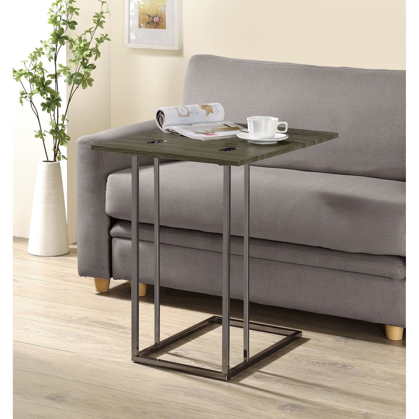 Mortimer - Snack Table With Expandable Top - Gray