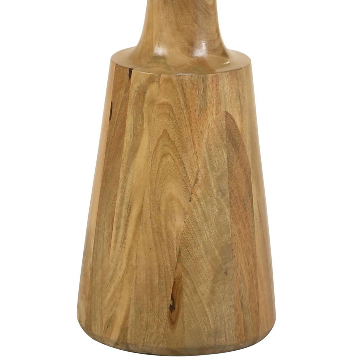 Pedestal Accent Table With Eco Friendly Base And Round Lipped Top - Brown