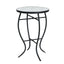 Outdoor Round Side Table With Mosaic Style Top And Curved Iron Legs