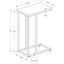 Accent Table, C - Shaped, Marble Look Modern Design - Black