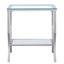 Porch & Den - Square Top End Table Elegance Glass - Chrome