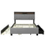 Upholstered Platform Bed With Storage Headboard, Trundle & 2 Drawers And A Set Of Sockets & USB Ports