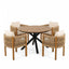 5 Piece Outdoor Dining Set With Round Table And 4 Wrapped Chairs - Black / Brown / Teak