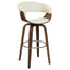 Swivel Bar Stool Elegant Design With Upholstery - Cream