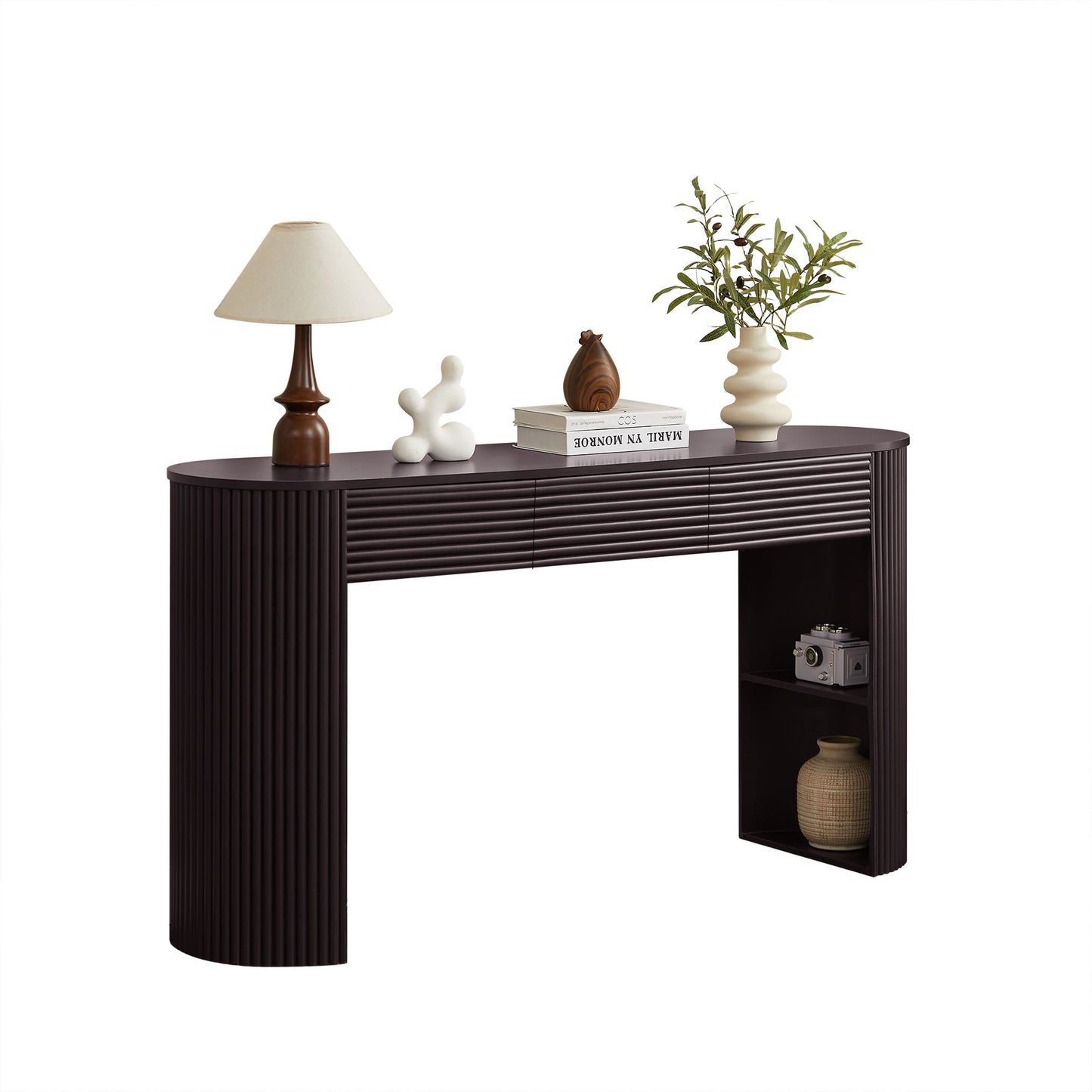 Retro Console Table With Storage, 3 Drawers