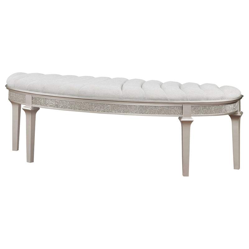 Colwood - Upholstered Curved With Channel Tufting And Slender Tapered Legs - Silver Gray