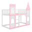 Twin Over Twin Castle Bunk Bed With Ladder - Pink