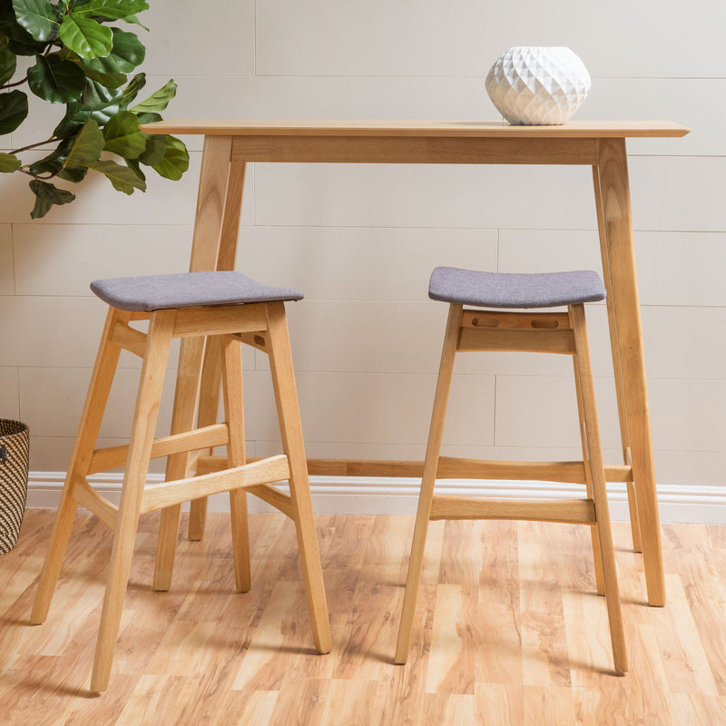Modern Bar Stool Set With Upholstered Seating