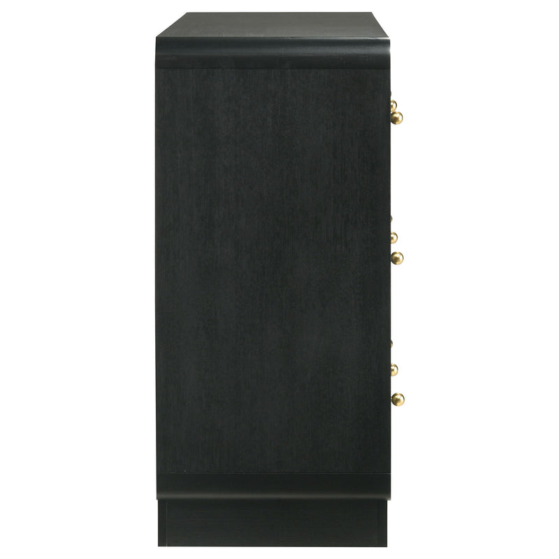 Burton - 6 Drawer Dresser Cabinet - Black