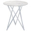 Halverson - Round Top Bar Table - White / Silver