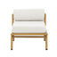 La Fiora - Outdoor Patio Iron Club Chair (Set of 2) - Off White / Teak