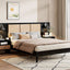 Bed Frame With 2 Nightstands Elegant Design With Lamps