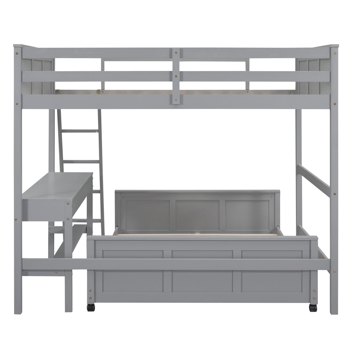 Full Over Full Bunk Bed With Desk