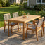 5 Piece Outdoor Dining Set With Table And Arm Chairs - Dark Gray / Light Teak / Teak