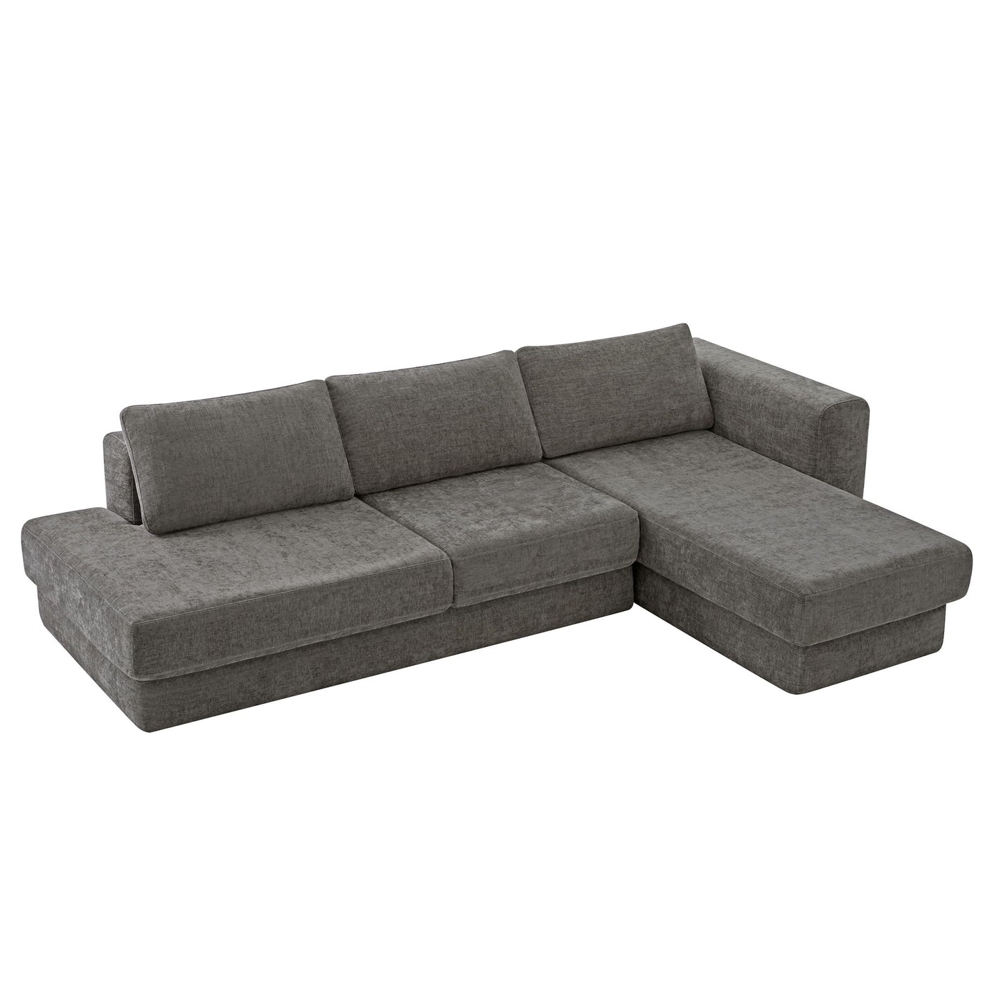 L-Shaped Modular Sofa With Double Layer Cushion