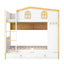 Full Over Full Bunk Bed With Storage Shelves And Trundle - White / Natural