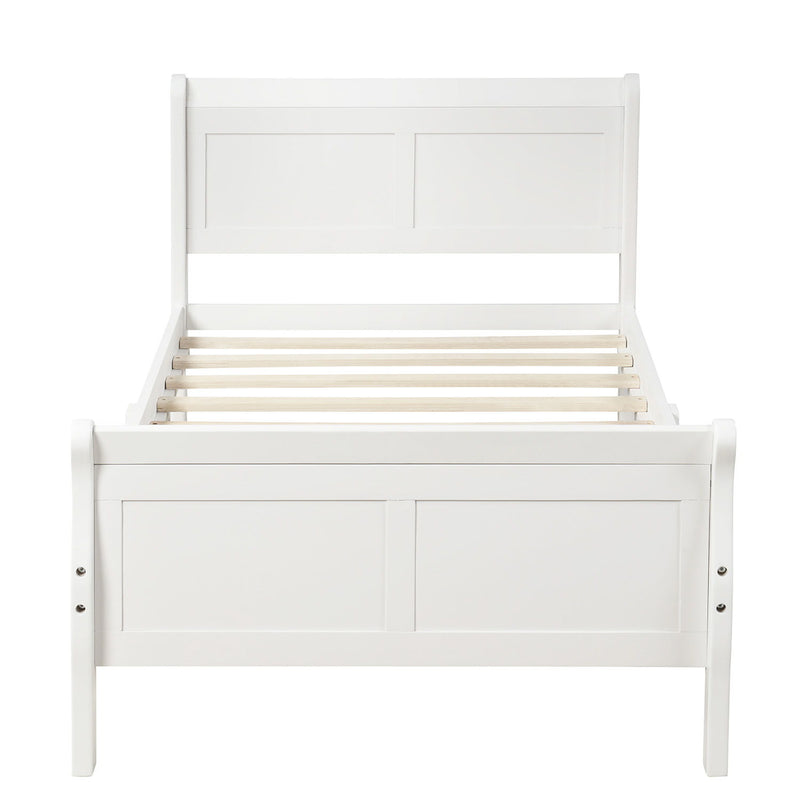 Platform Bed Frame Mattress Foundation Sleigh Bed With Headboard / Footboard / Wood Slat Suppor