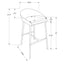 Bar Stool, Bar Height, Contemporary & Modern (Set of 2) - Gray