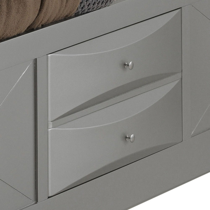 Modern Design Storage Bed With Bookcase Headboard
