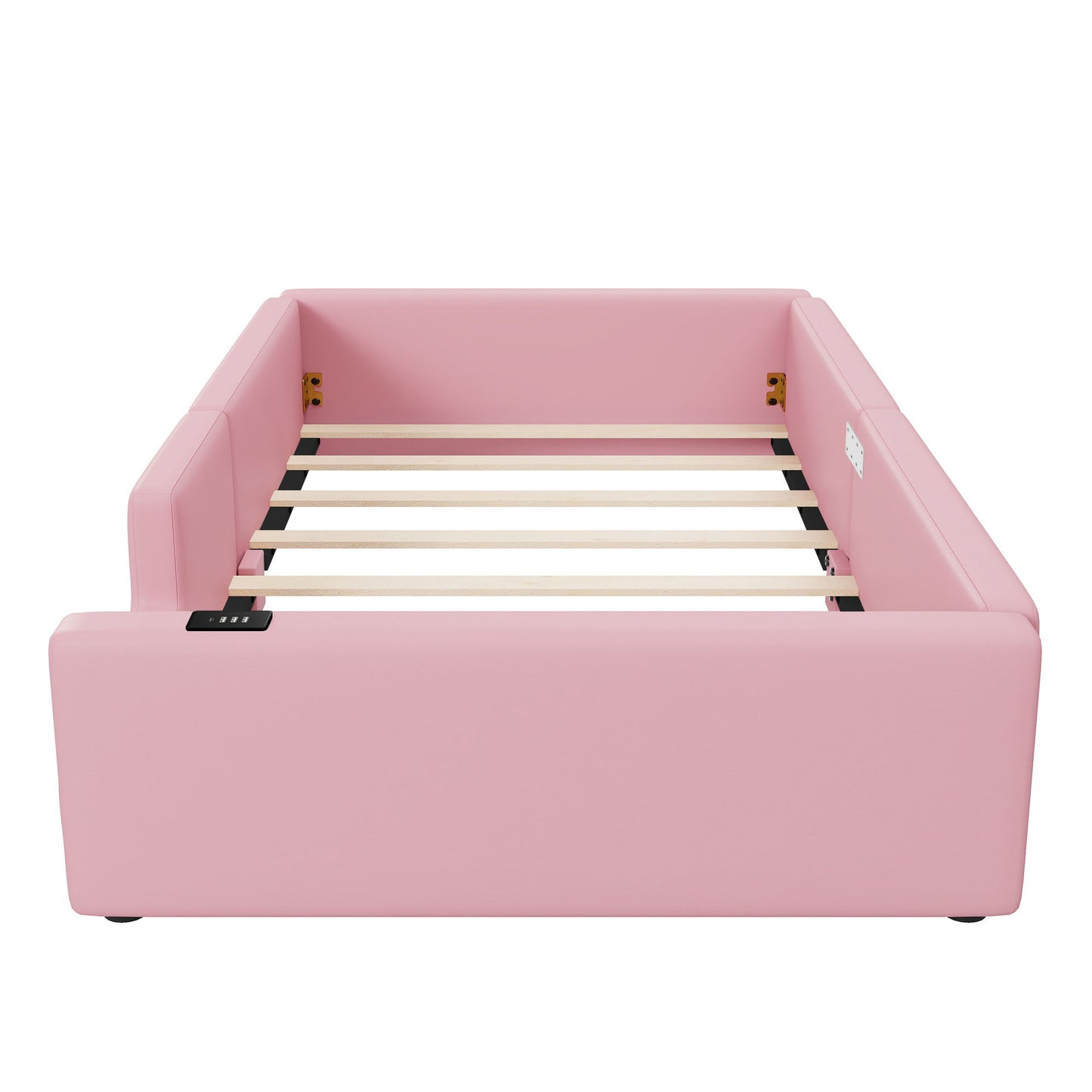 Platform Bed With Guardrail And Charging Station