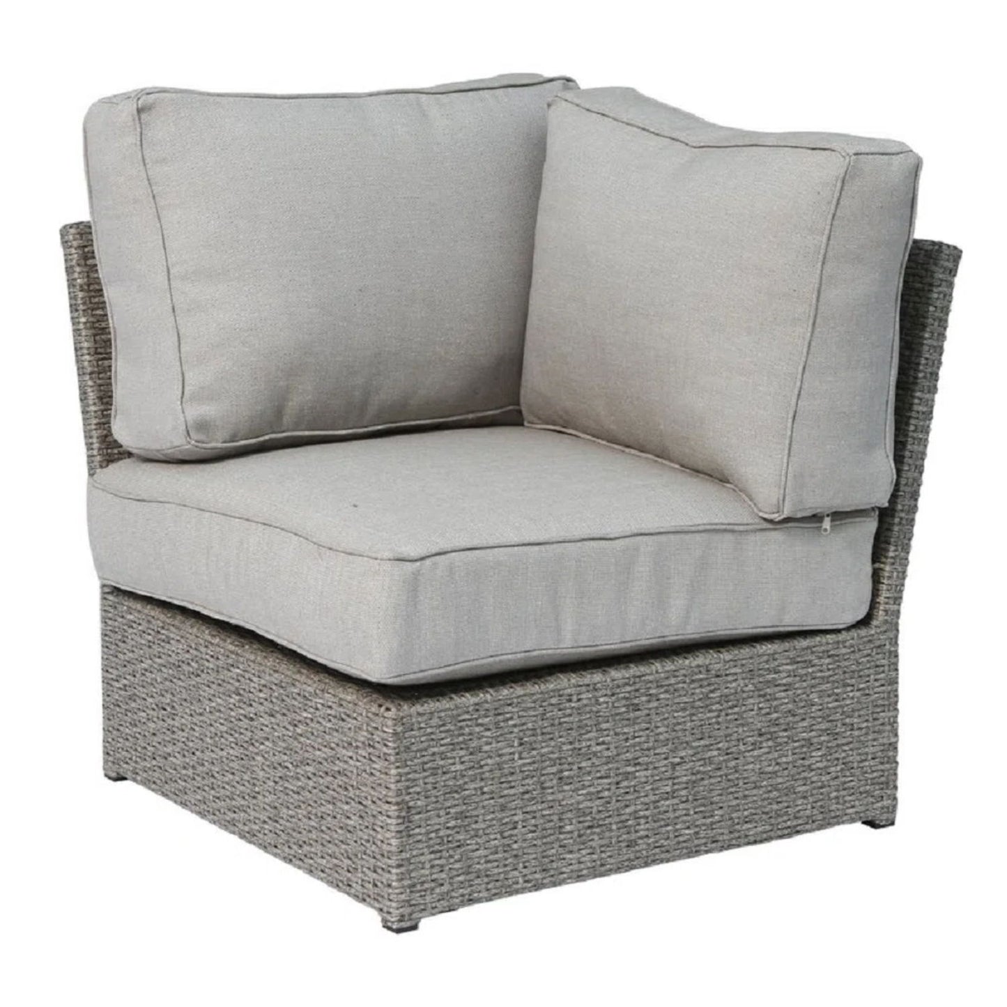 Wicker Outdoor Sectional With Weather Resistant Cushions And Table