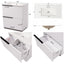 Fluted Bathroom Vanity With Ceramic Sink, Soft Close Slides