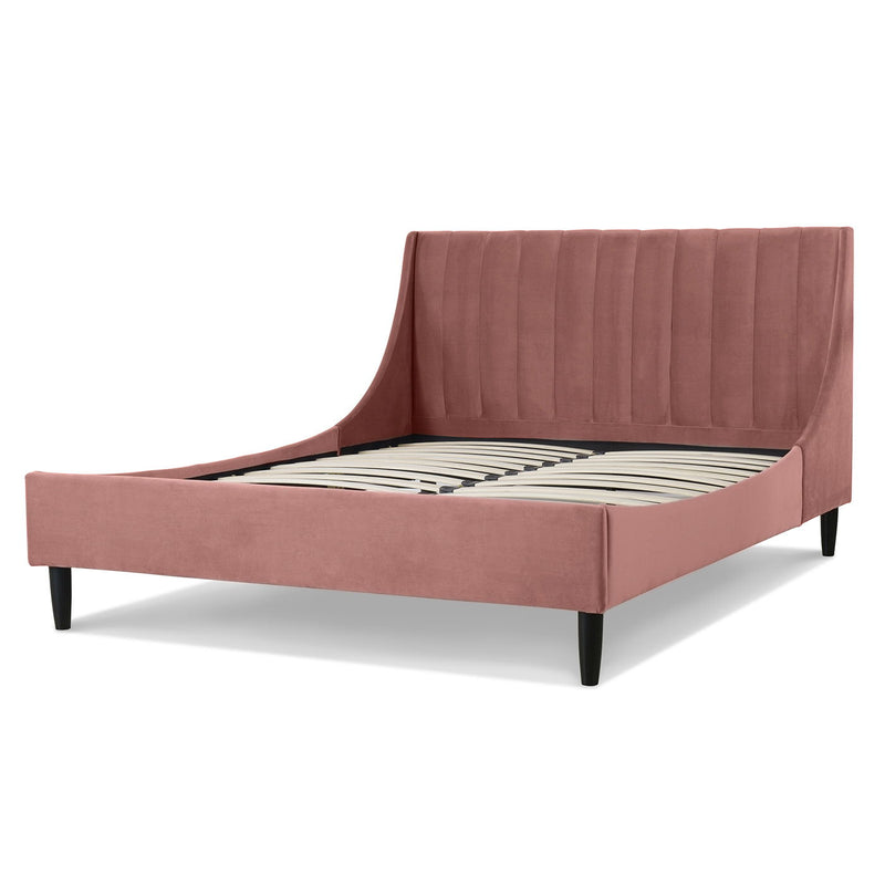 Aspen - Juego de cama de plataforma moderno con cabecero capitoné vertical