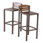 Outdoor Barstool With Slat Panel Design (Set of 2) - Dark Brown