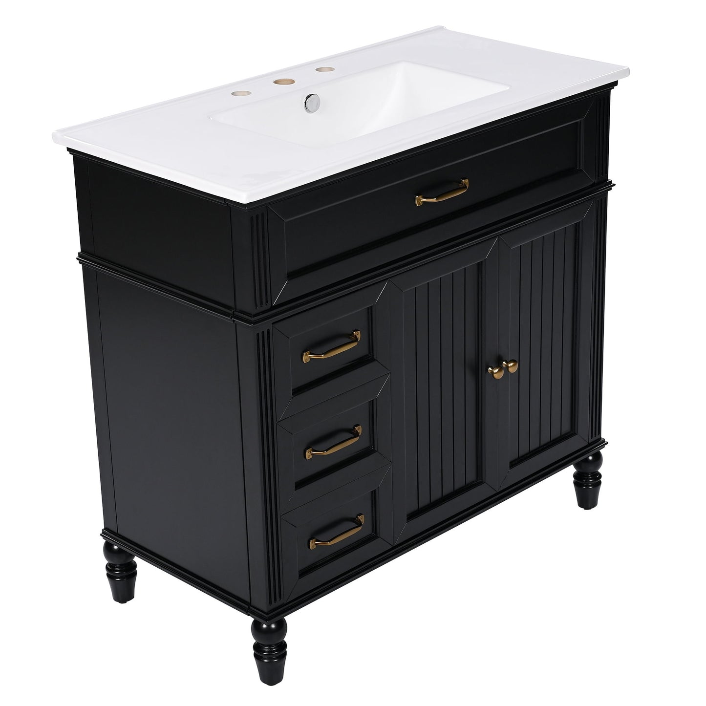 Bathroom Vanity With Sink, Freestanding Cabinet & Drawers