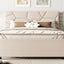 Upholstered Platform Bed With Brick Pattern Headboard And Twin Long Size Trundle