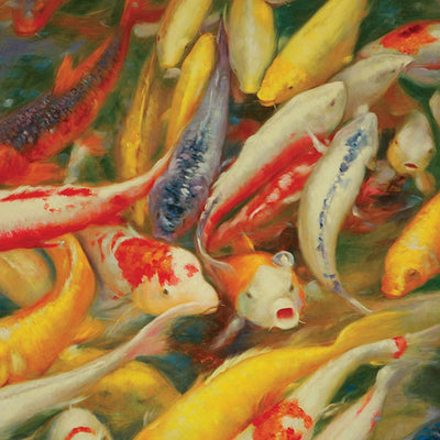 Koi-Printed Canvas Painting
